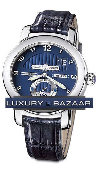 Ulysse Nardin Anniversary 160 (WG / Blue / Leather) 1600-100 - Click Image to Close